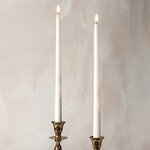 Столовая светодиодная свеча с имитацией пламени Romance 38 см белая, 2 шт с пультом, таймер, на батарейках