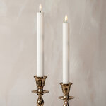 Столовая светодиодная свеча с имитацией пламени Softness 25 см белая, 2 шт с пультом, таймер, на батарейках