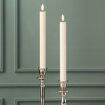 Столовая светодиодная свеча с имитацией пламени Softness 25 см слоновая кость, 2 шт с пультом, таймер, на батарейках