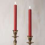 Столовая светодиодная свеча с имитацией пламени Softness 25 см красная, 2 шт с пультом, таймер, на батарейках