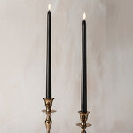 Столовая светодиодная свеча с имитацией пламени Romance 38 см черная, 2 шт с пультом, таймер, на батарейках