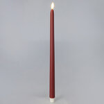 Столовая светодиодная свеча с имитацией пламени Romance 38 см бордовая, 2 шт с пультом, таймер, на батарейках