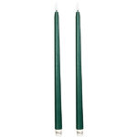 Столовая светодиодная свеча с имитацией пламени Romance 38 см темно-зеленая, 2 шт с пультом, таймер, на батарейках