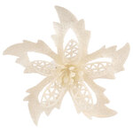 Искусственная пуансеттия Danielius 12 см, 3 шт, белая, клипса