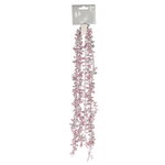 Бусы на елку Jewellery 270 см розово-серебряные