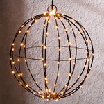 Подвесной светильник Шар Фобос 30 см, 120 экстра теплых белых LED, на батарейках, IP44