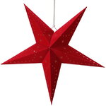 Бумажная звезда с подсветкой Red Velvet 60 см, 10 теплых белых LED, на батарейках