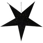 Бумажная звезда с подсветкой Black Velvet 45 см, 10 теплых белых LED, на батарейках