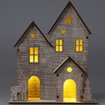 Новогодний светильник Домики Blackburn 18*15 см, на батарейках