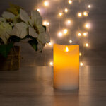 Светильник свеча восковая Живое Пламя 12.5*7.5 см белая на батарейках, таймер
