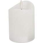 Светодиодная свеча с имитацией пламени Кертон 10 см, белая восковая, на батарейках, таймер