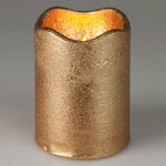 Светодиодная свеча Romanzo 9 см золотая, мерцающее пламя, на батарейках, таймер