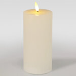 Светодиодная восковая свеча Rustic 15 см слоновая кость, мерцающее пламя, на батарейках, таймер