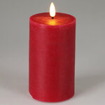 Светодиодная восковая свеча Rustic 12.5 см красная, мерцающее пламя, на батарейках, таймер