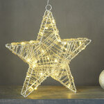 Светящаяся звезда Алансон 30 см, 30 теплых белых мини LED ламп, на батарейках, IP20