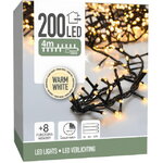 Светодиодная гирлянда Koopman Snake Comfort Basic на батарейках 4 м, 200 теплых белых LED ламп, зеленый ПВХ, контроллер, таймер, IP44