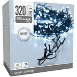 Светодиодная гирлянда Koopman Comfort 24 м, 320 холодных белых LED ламп, зеленый ПВХ, контроллер, таймер, IP44