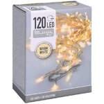 Светодиодная гирлянда Koopman Comfort 9 м, 120 теплых белых LED ламп, прозрачный ПВХ, контроллер, таймер, IP44