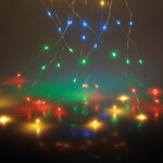 Гирлянда Лучи Росы 10*3 м, 300 разноцветных мини LED ламп, серебряная проволока, IP44