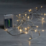 Светодиодная гирлянда Романтика на батарейках 50 теплых белых LED ламп 5 м, прозрачный ПВХ, IP20