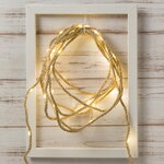 Декоративная светодиодная гирлянда Лаллиброх на батарейках 5 м, 50 теплых белых LED ламп, канат, IP20