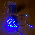 Светодиодная гирлянда Фантазия на батарейках 3 м, 30 синих LED ламп, прозрачный ПВХ, IP20