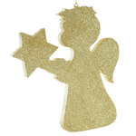 Игрушка для уличной елки Ангел со звездой 25 см золотой, пеноплекс