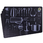 Набор плейсматов Kitchen Utensils 44*29 см серые, 4 шт