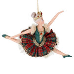Елочная игрушка Балерина Мари-Лу в зеленом - Hollyshire Manor 15 см
