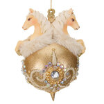 Елочная игрушка Лошади Графства Анжу - Winter Baroque 14 см золотая