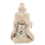 Елочная игрушка Санта - Winter Baroque 12 см серебряная