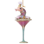 Елочная игрушка Бокал с Коктейлем - Креветка Мари Роуз 16 см
