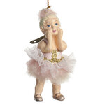 Елочная игрушка Балерина из Музыкальной Шкатулки 5 см розовая, подвеска