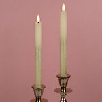 Столовая светодиодная свеча с имитацией пламени Инсендио 26 см 2 шт золотая, батарейка