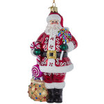 Стеклянная елочная игрушка Санта Клаус -  Presente di Sulmona 18 см, подвеска