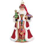 Стеклянная елочная игрушка Санта Клаус - Чудо Фламандского Двора 18 см, подвеска