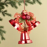 Елочное украшение Колокольчики 20 см красный