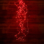 Гирлянда Лучи Росы 15*1.5 м, 200 красных MINILED ламп, проволока - цветной шнур, IP20