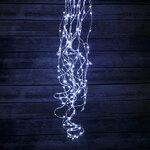 Гирлянда Лучи Росы 15*1.5 м, 200 холодных белых MINILED ламп, проволока - цветной шнур, IP20