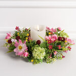 Венок для свечи Tours - Цветочный Вальс 30 см, розовый