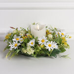 Венок для свечи Dijon - Полевые Ромашки 30 см, белый
