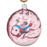 Елочное украшение-медальон Зодиак - Лошадь Мирелла 9 см красный, стекло