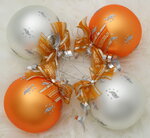 Набор стеклянных елочных шаров Чародейка 4*75 мм оранжевый