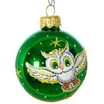Стеклянный елочный шар Лесной 6 см зеленый