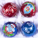Набор стеклянных елочных шаров Новогодняя Сказка 7 см, 4 шт