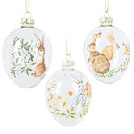 Декоративные украшения Пасхальные Яйца - Good Rabbit 6 см, 3 шт, стекло