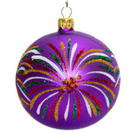 Стеклянный елочный шар Салют 85 мм фиолетовый