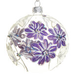 Стеклянный елочный шар Первоцвет 8 см фиолетовый