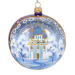 Стеклянный елочный шар Русь-1 9 см фиолетовый