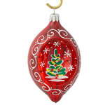 Стеклянная елочная игрушка Сосулька - Елочка 11 см, подвеска